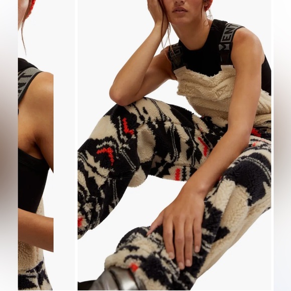 Free People Hit The Slopes Printed Salopette/Black Fairisle Combo NWOT - Picture 6 of 8